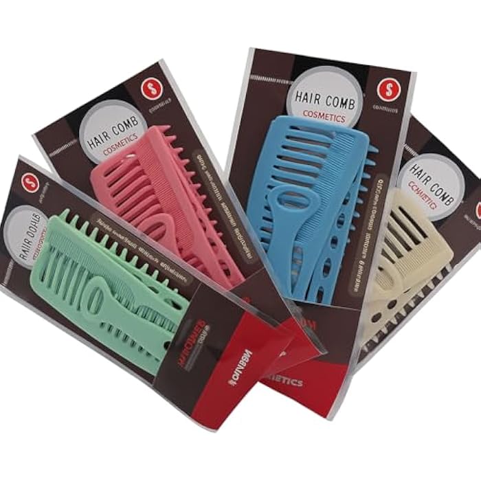 3PCS Barber Comb Set – Multi Color Professional Hair Styling Combs for Men and Women – Durable Plastic Hair Cutting, Grooming, and Salon Comb Kit for Home and Barber Shop